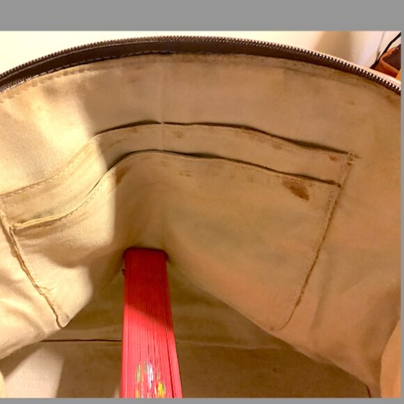 Talbots brown & cream leather and canvas bag - with detachable shoulder strap - Picture 15 of 15